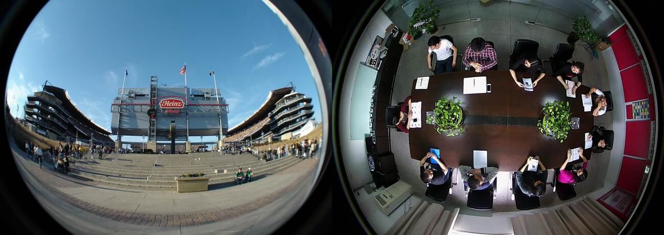 Wide angle fisheye lens for panoramic cctv camera