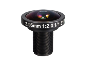 2.95mm 1/1.8 inch F2 3mp wide angle m12 fisheye cctv board lens
