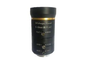 8-50mm 1/2.5 image format F1.4 manual iris C mount cctv varifocal zoom lens
