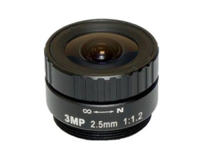 2.5mm wide angle F1.2 cs mount monofocal lens