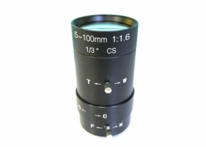 5-100mm manual iris megapixel CS mount cctv varifocal lens