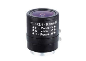 Manual iris 2.4-6.0mm F1.6 1/3 inch cs-mount vari-focal zoom lens