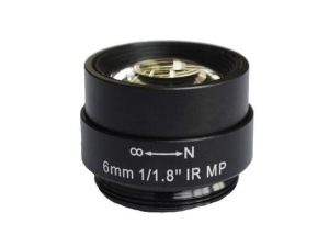 6mm F1.8 low distortion CS-mount fixed cctv lens for 1/1.8 sensor
