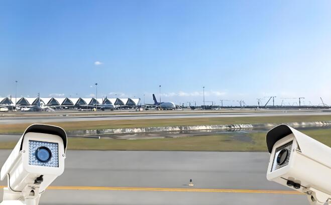 Airport surveillance camera lens
